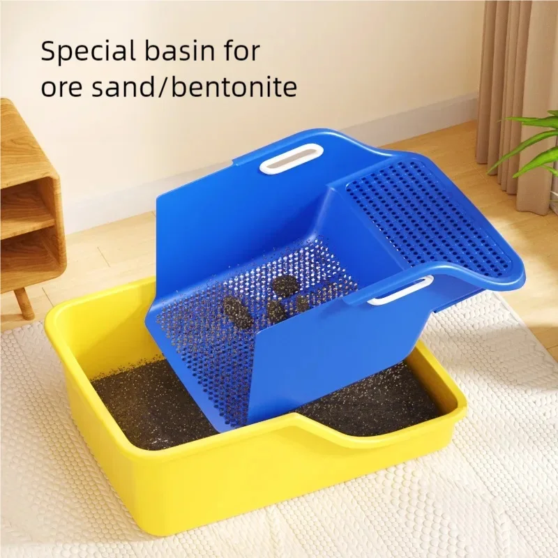 New Semi Enclosed Oversized Cat Litter Box with Automatic Sand Leakage and Non Stick Bottom 1005008511632033