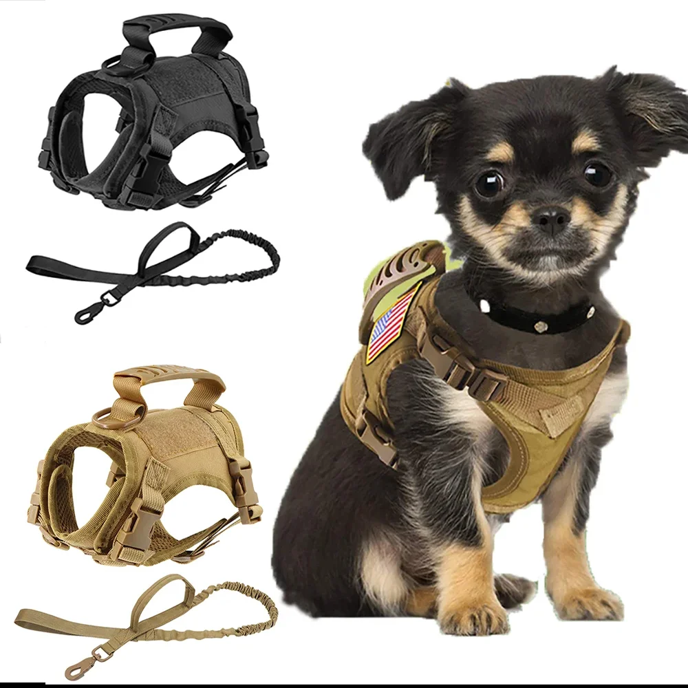 Tactical Dog Harness Small Breed Puppy Cat Vest Adjustable for Military Service Dogs Accessories 1005008518021256