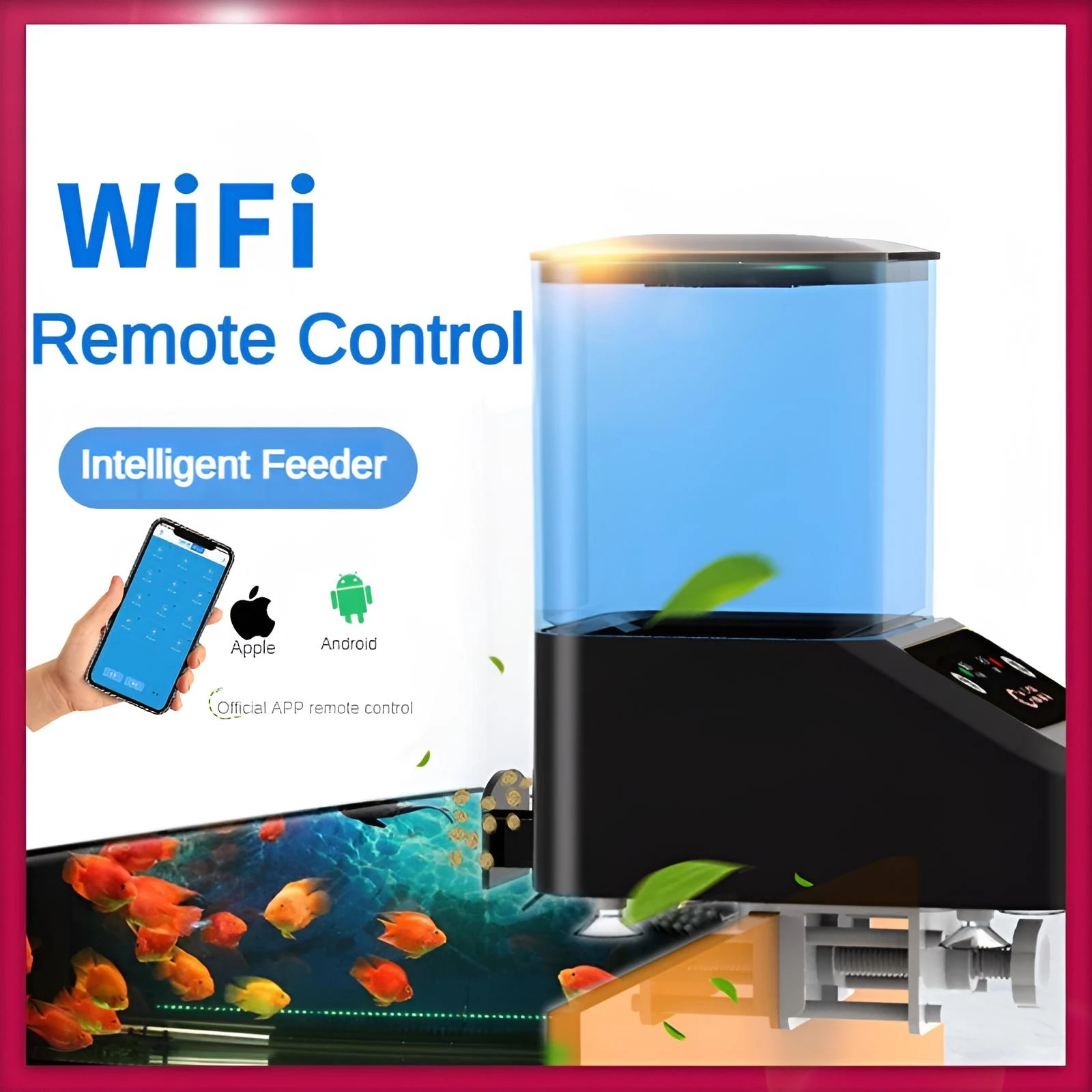 Smart Wifi Fish Feeder with APP Control 0.4L/1L/2L Dual Power Precision Feeding for Aquarium Koi 1005008518376368