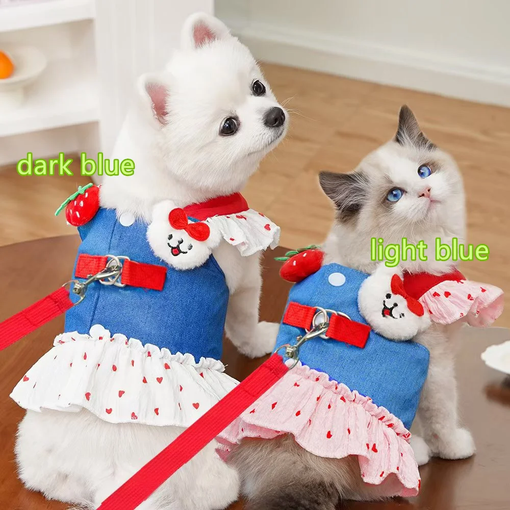Pet Harness Traction Rope Pet Wire Rope Pulling Cute Puppy Clothes Outgoing Pulling Harness Leash 1005008523676368