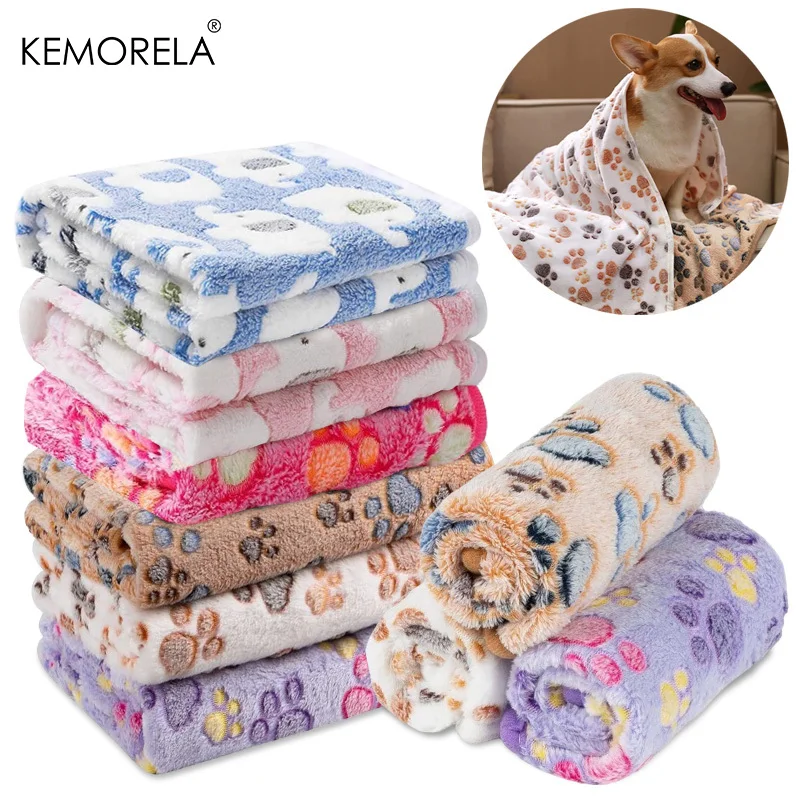 Dog Bed Mat Blanket Soft Fluffy Pet Blanket Cute Paws/Elephant Pattern Pet Travel Mat Warm 1005008525216155