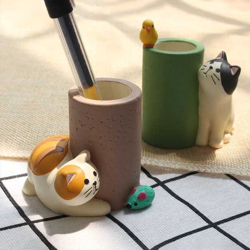 Japanese Creative Cute Shiba Inu Cat Pen Holder Desktop Paperclip Jewelry Stationery Storage Doll 1005008529608856