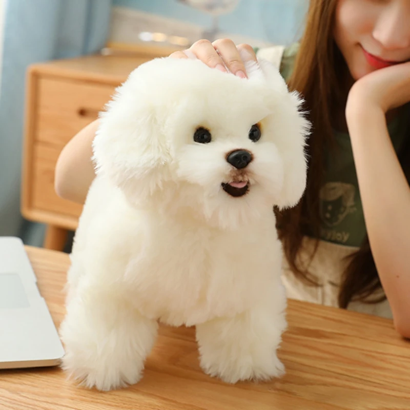Simulation Bichon Toys Dog Doll Cute Sleeping Fidget Dog Toys Stuffed Soft Puppy Toy Interactive 1005008542888780