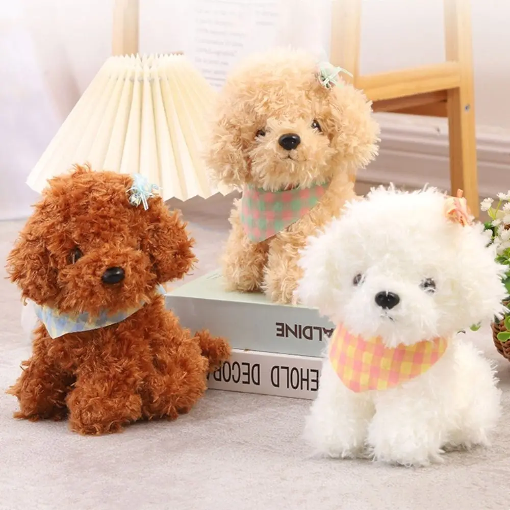 Curly Hair Dog Plush Toy Baby Appease Puppy Doll Stuffed Dog Animals 25CM Simulation 1005008543426314