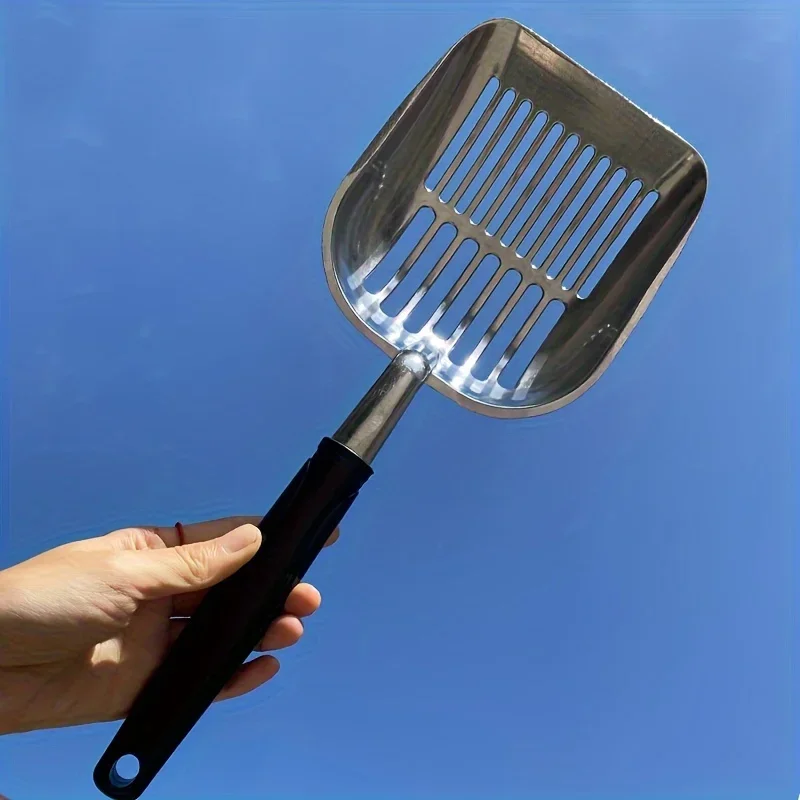 Heavy-Duty Stainless Steel Cat Litter Scoop with Long Handle, Durable Metal Sifter for Easy Cleaning 1005008544108925