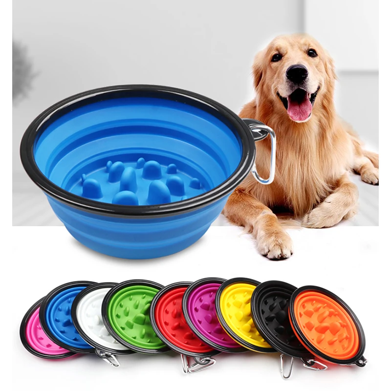 Pet Slow Food Bowl Dog and Cat Anti-Choking Feeder Outdoor Travel Portable Foldable TPE Bowls 1005008544501799