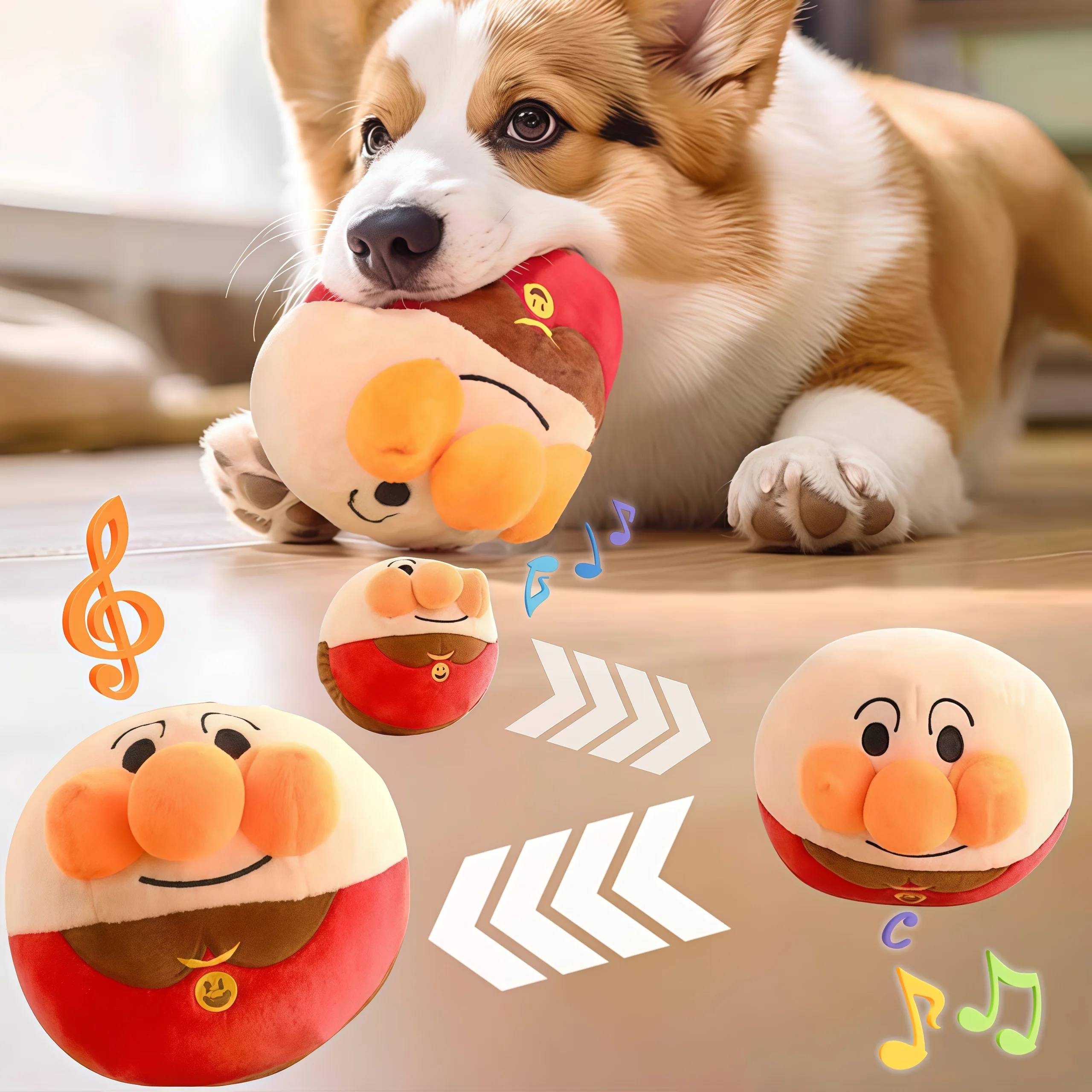 New Interactive Dog Toys Puzzle Electric Plush Jumping Ball USB Rechargeable Clown Cartoon Dog 1005008550116015