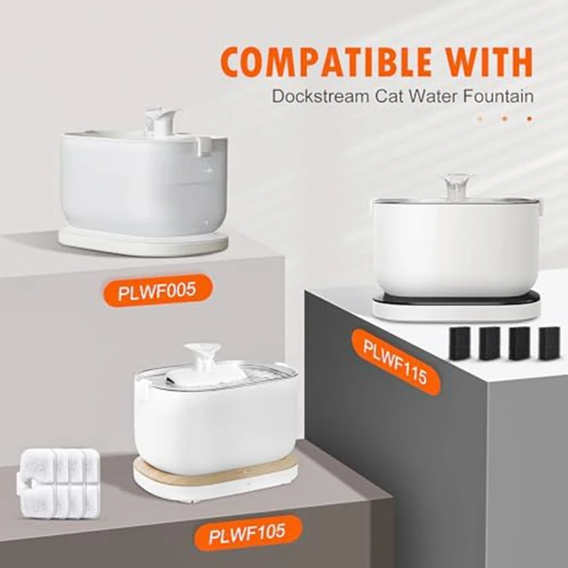 Pet Fountain Filters for PETLIBRO Dockstream Cat Water Fountain PLWF005/PLWF105/PLWF115 2.5L/84Oz 1005008556135415