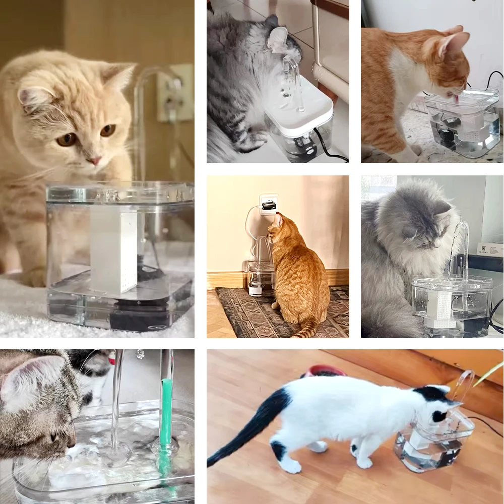 Cat Water Fountain Drinker 1.5L Auto Filter Transparent Water Dispenser Electric Mute Recirculate 1005008557012934