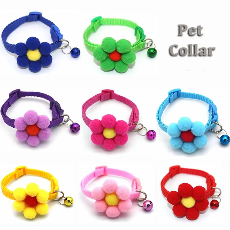 New Fashion Cat Collar Puppy Collar Colorful Flower Bow Tie with Bells Adjustable Buckle for Puppy 1005008559435357