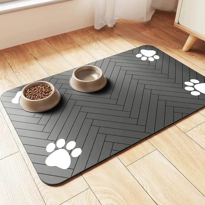 Pet Feeding Mat-Absorbent Pet Placemat for Food and Water Bowl with Waterproof Rubber Backing Quick 1005008564089220