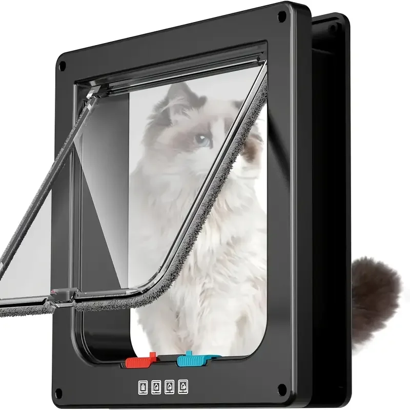 Pet Door 4 Way Locking Security Lock ABS Dog Cat Weatherproof Flap Door Controllable Switch 1005008577943252