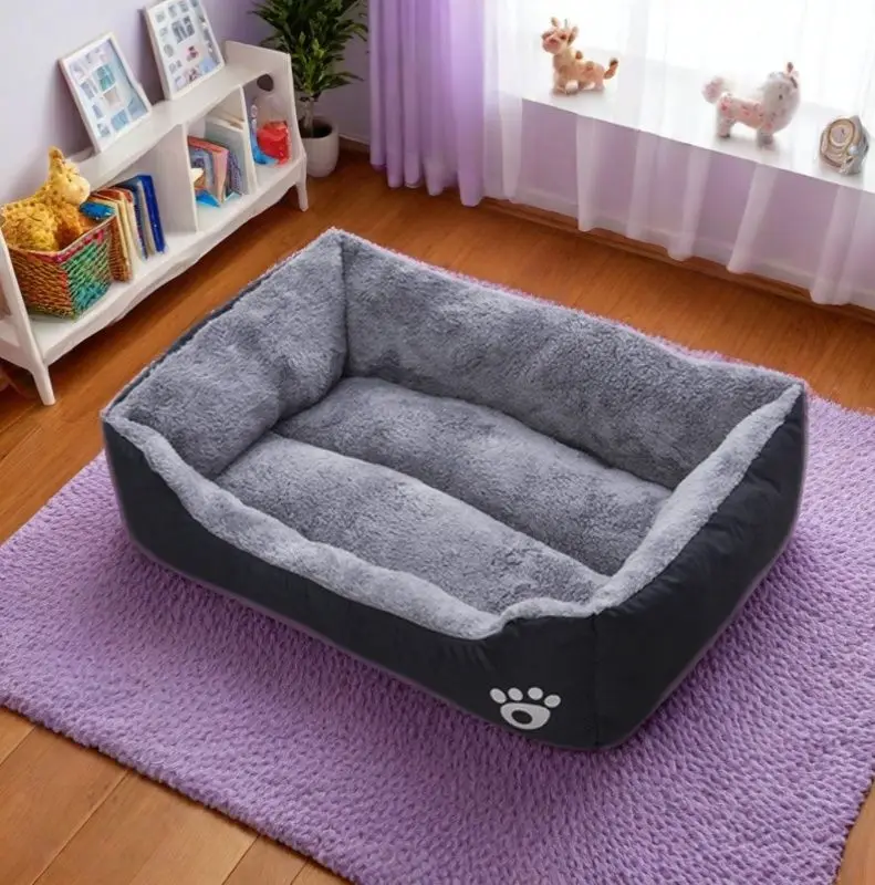 Black Dog Bed Plush Sleeping Bed for Large, Medium and Small Dogs 1005008583061017