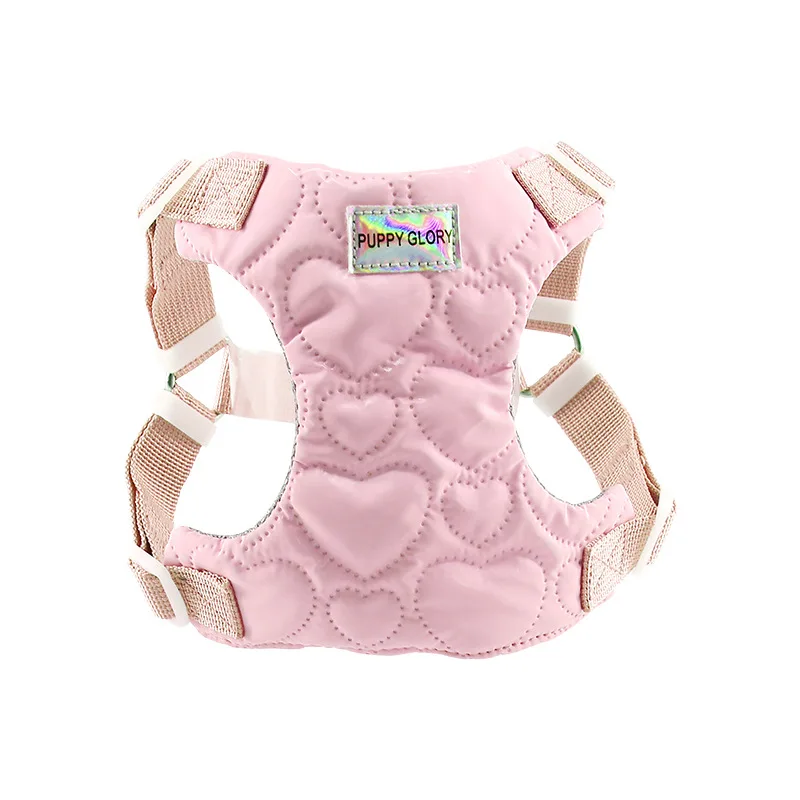 Dog Harness for Small Medium Dogs Cute Heart Pattern Adjustable Nylon Lined Puppy Vest French 1005008590775979