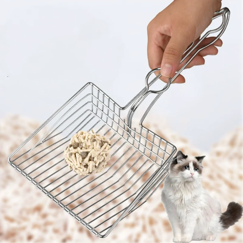 Pet Dung Shovel Stainless Steel Cat Litter Shovel Pet Cleaning Tool Spoon Durable Handle 1005008598030240