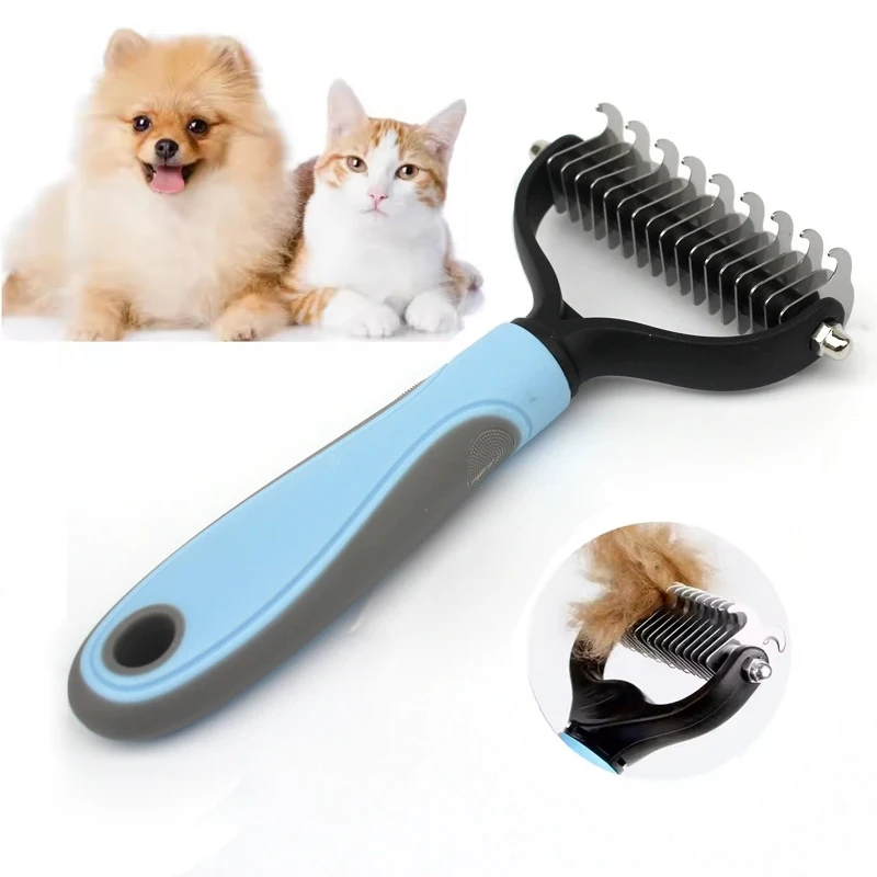 Professional Pet Deshedding Brush Dog Cat Grooming Tool Hair Fur Remover Undercoat Knot Cutter Comb 1005008598079070