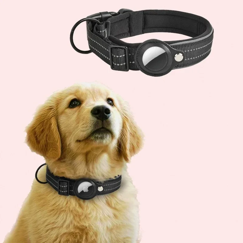 Airtag Dog Collar Reflective Padded Dog Collars Airtag Holder Case Adjustable Pet Collar 1005008598806038