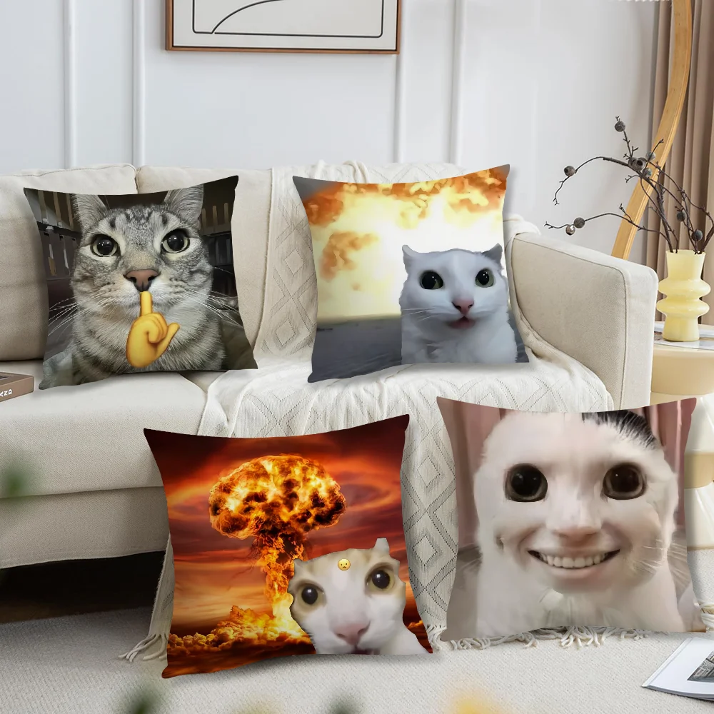 Cushion Cover Comfort Soft Cat Funny Pillowcase Sofa Meme Living Room Home Gift Office Decor 1005008600517572