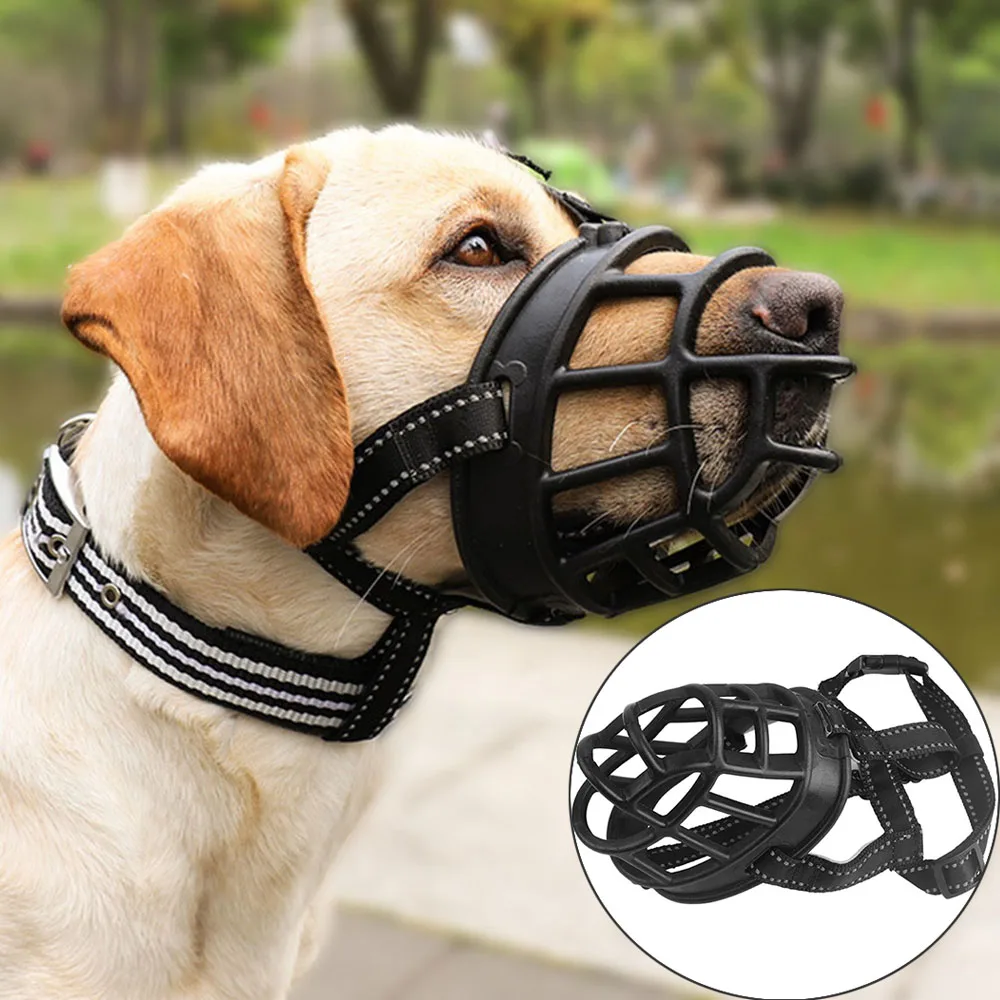 Breathable Dog Muzzle Adjustable Dog Basket Muzzle Made of Super Soft Silicone Reflective 1005008604033255