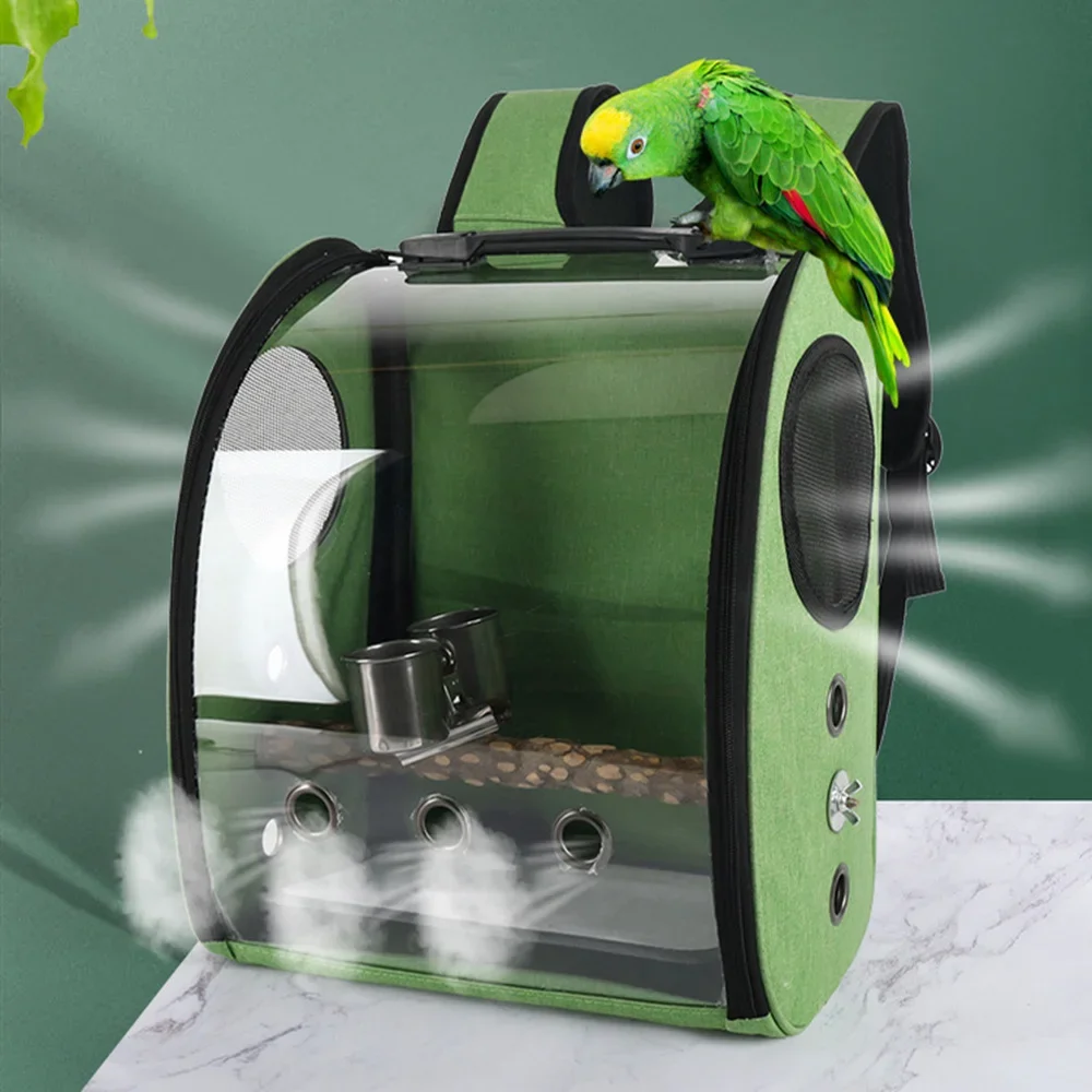 Pet Bird Cage House Parrot Carrier with Feeders Bird Large Space Travel Bag Breathable Portable 1005008604148446