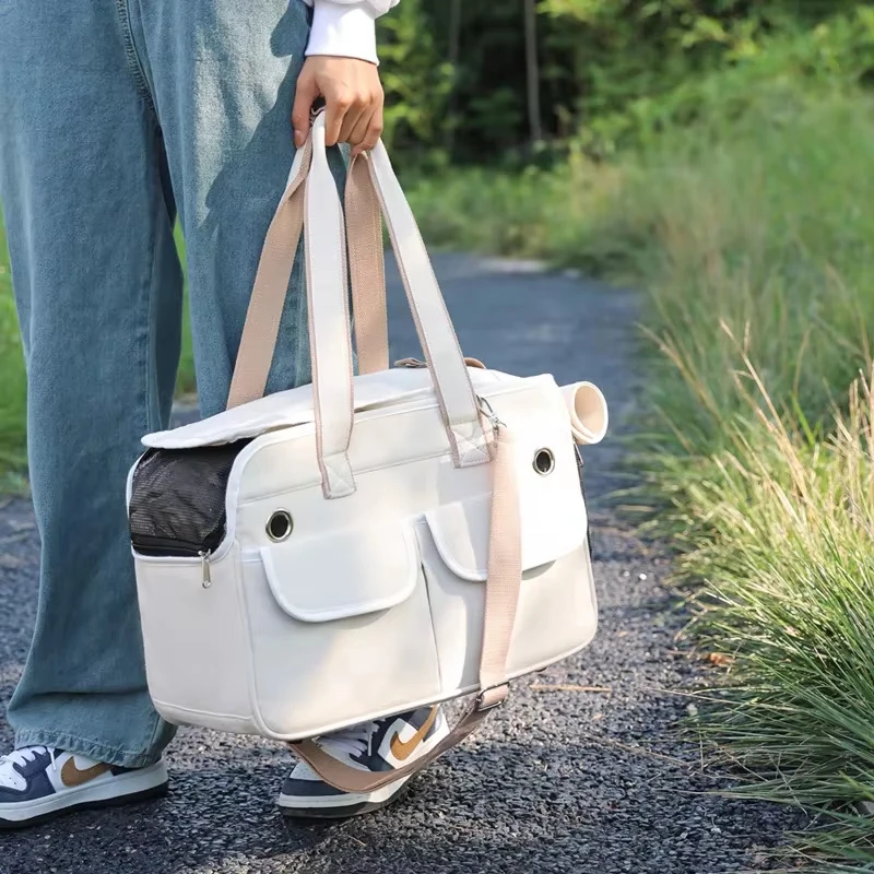 Cat Carrier Bag Portable Pet Bag for Going Out Outdoor Breathable Canvas Handbag Foldable Dog Bag 1005008604615399