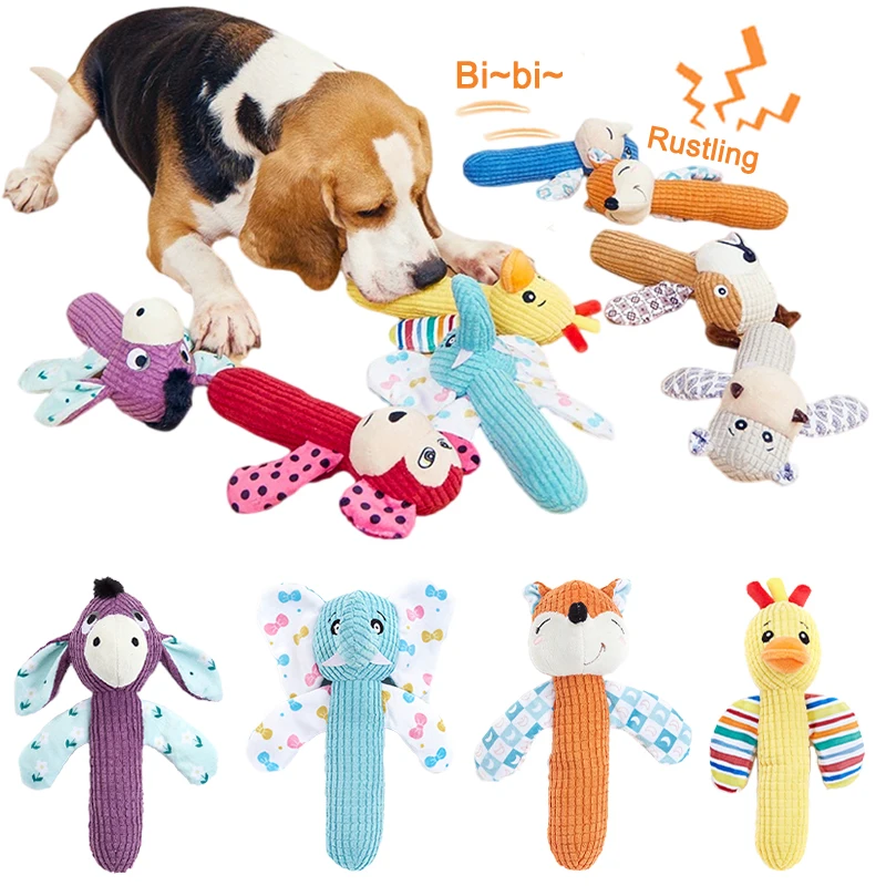 Funny Pet Plush Toy Puzzle Interactive Dog Cat Squeaky Toys with Rustling-Paper Puppy Cleaning 1005008605935931