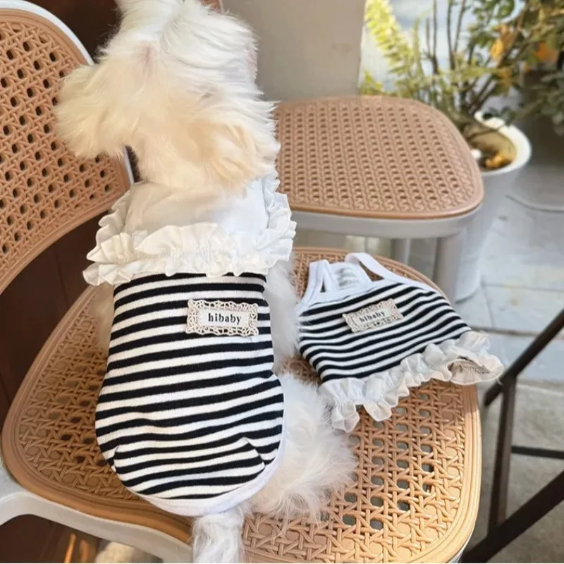 Pet Summer Clothes Pet Couple Striped Shirt Pet Tank Top Dog Cat Universal Knitted Teddy Shirt 1005008610501796