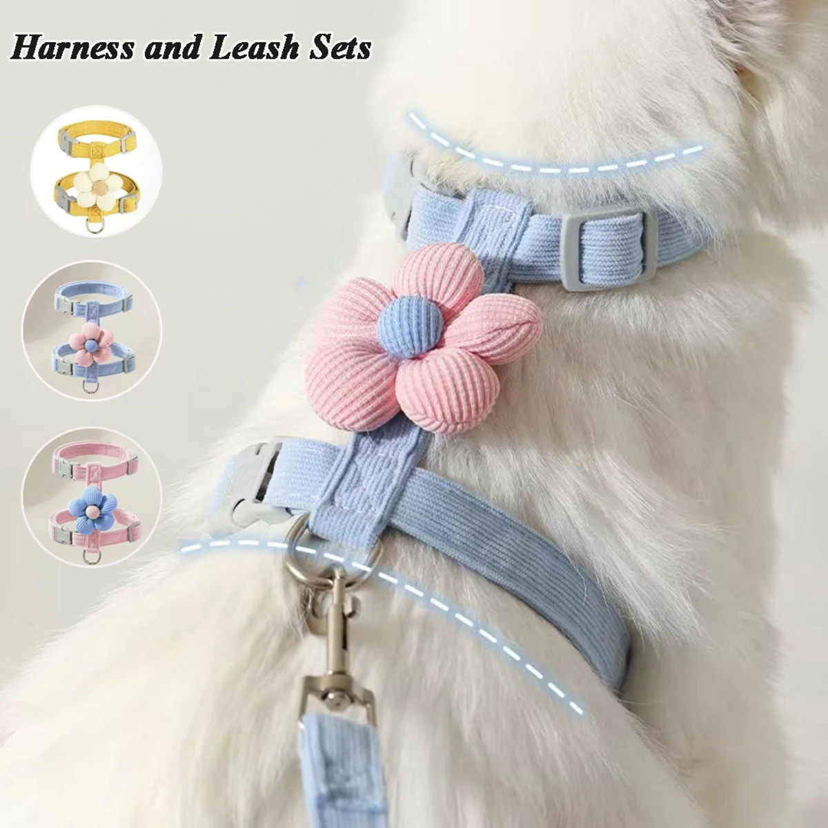 Cat Harness and Leash Sets Adjustable Dog Harness for Small Dog Leash Breashable Pet Harness Out 1005008613126897