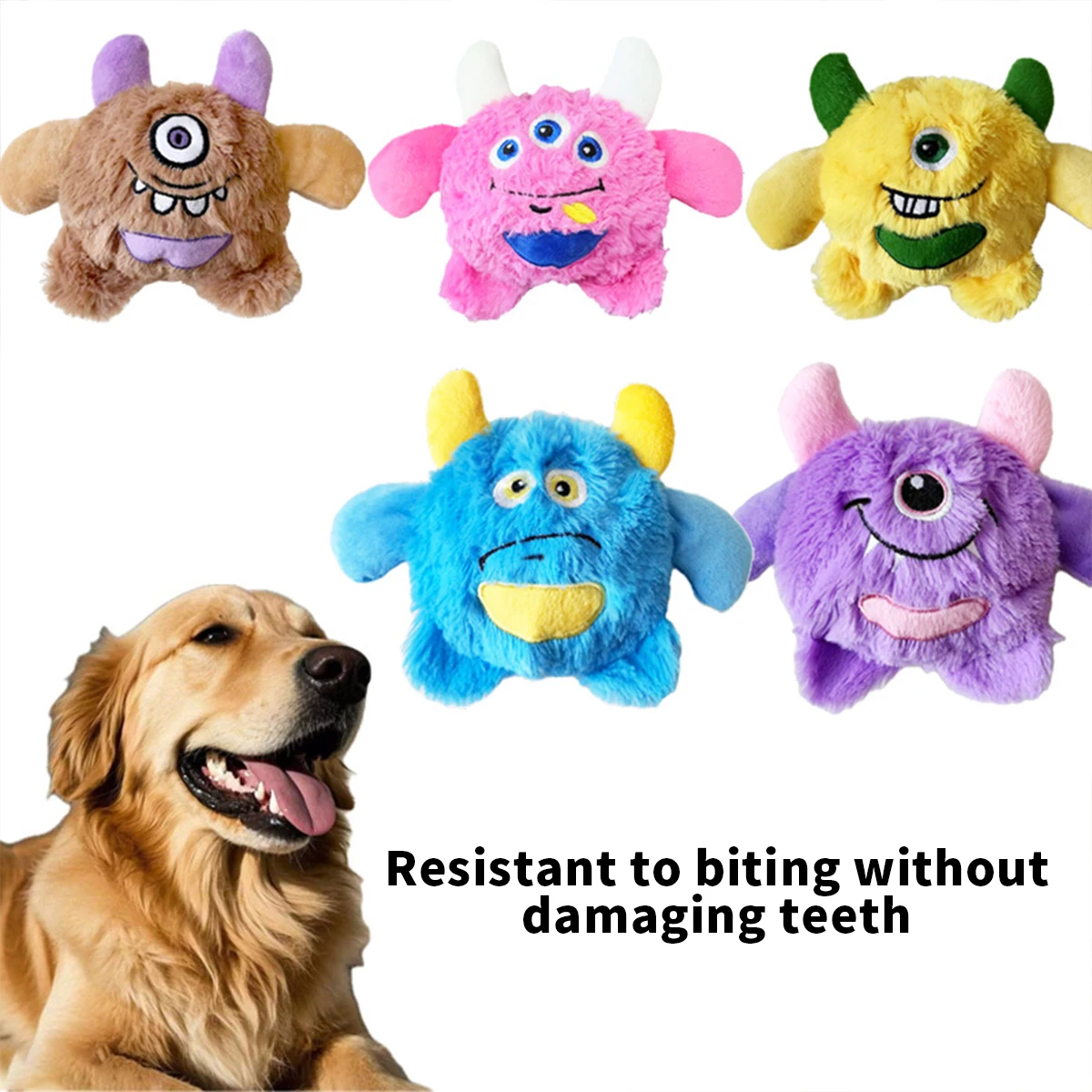 A Small Monster Dog Plush Sound Toy Grinding Teeth Resistant to Bite Boredom Companion Small Dog 1005008614075073