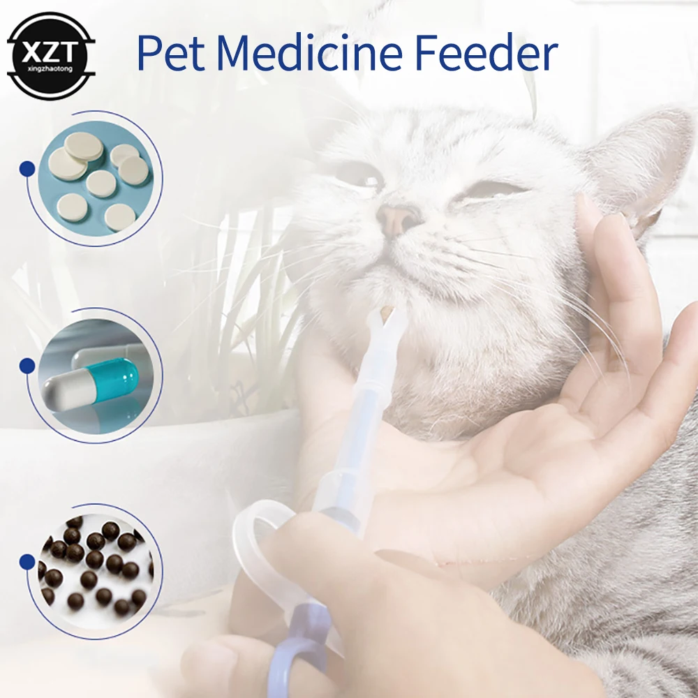 Pet Medicine Syringe Tablet Pill Gun Piller Push Dispenser Medicine Water Milk Syringe Dog Cat 1005008616823718