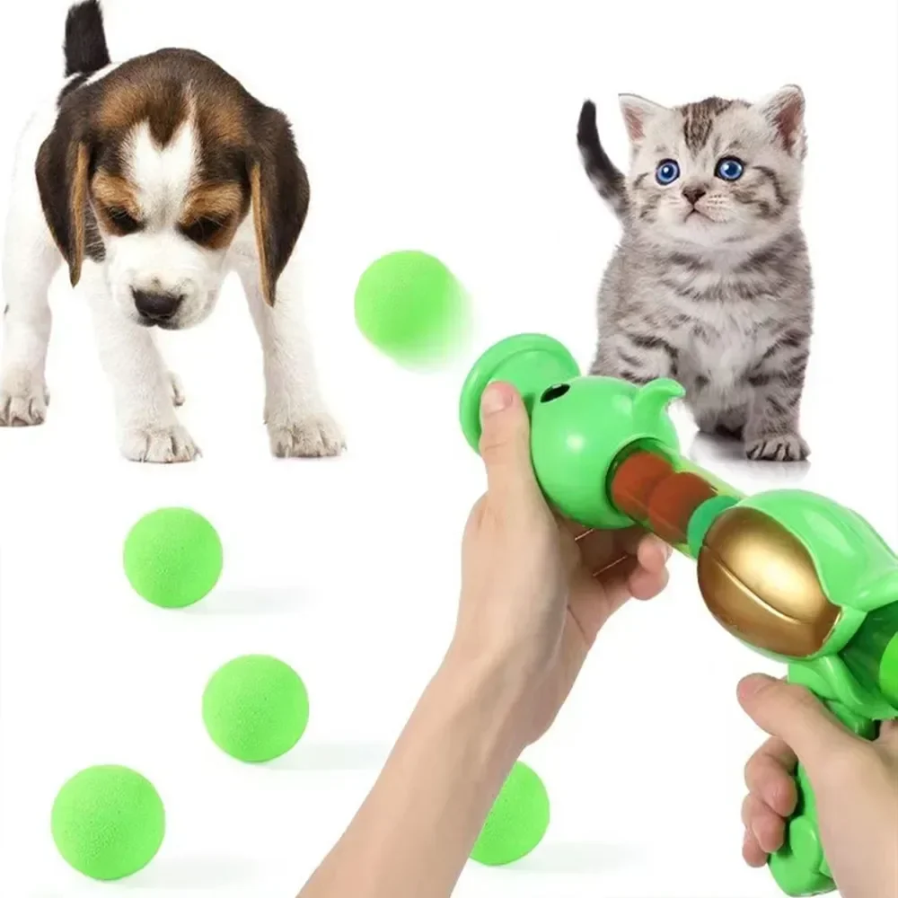 Interactive Cat Toy Ball Pea Aerodynamic Shooter Dogs Soft Bomb Launcher Kitten Toys Cats Game 1005008618231606