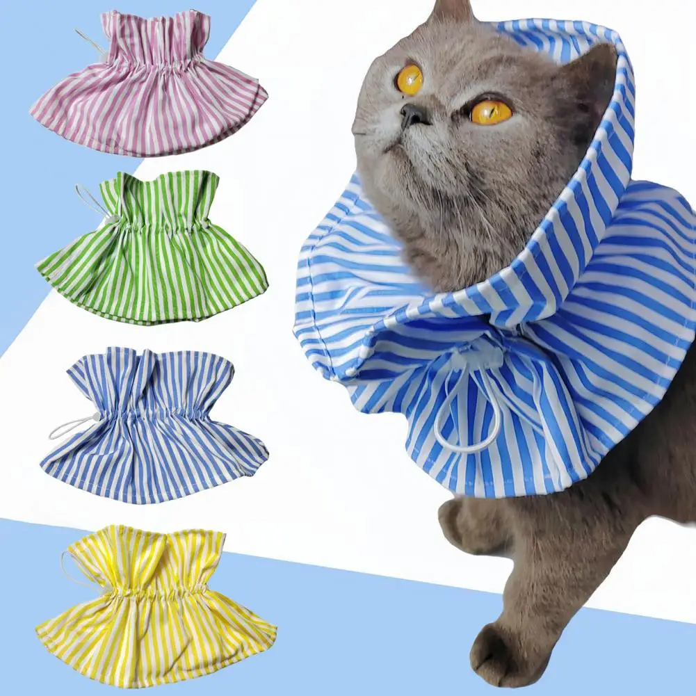 Cat Protective Collar Adjustable Buckle Striped Pet Scarf Collar Anti-Licking Pet Post Surgery 1005008625996462