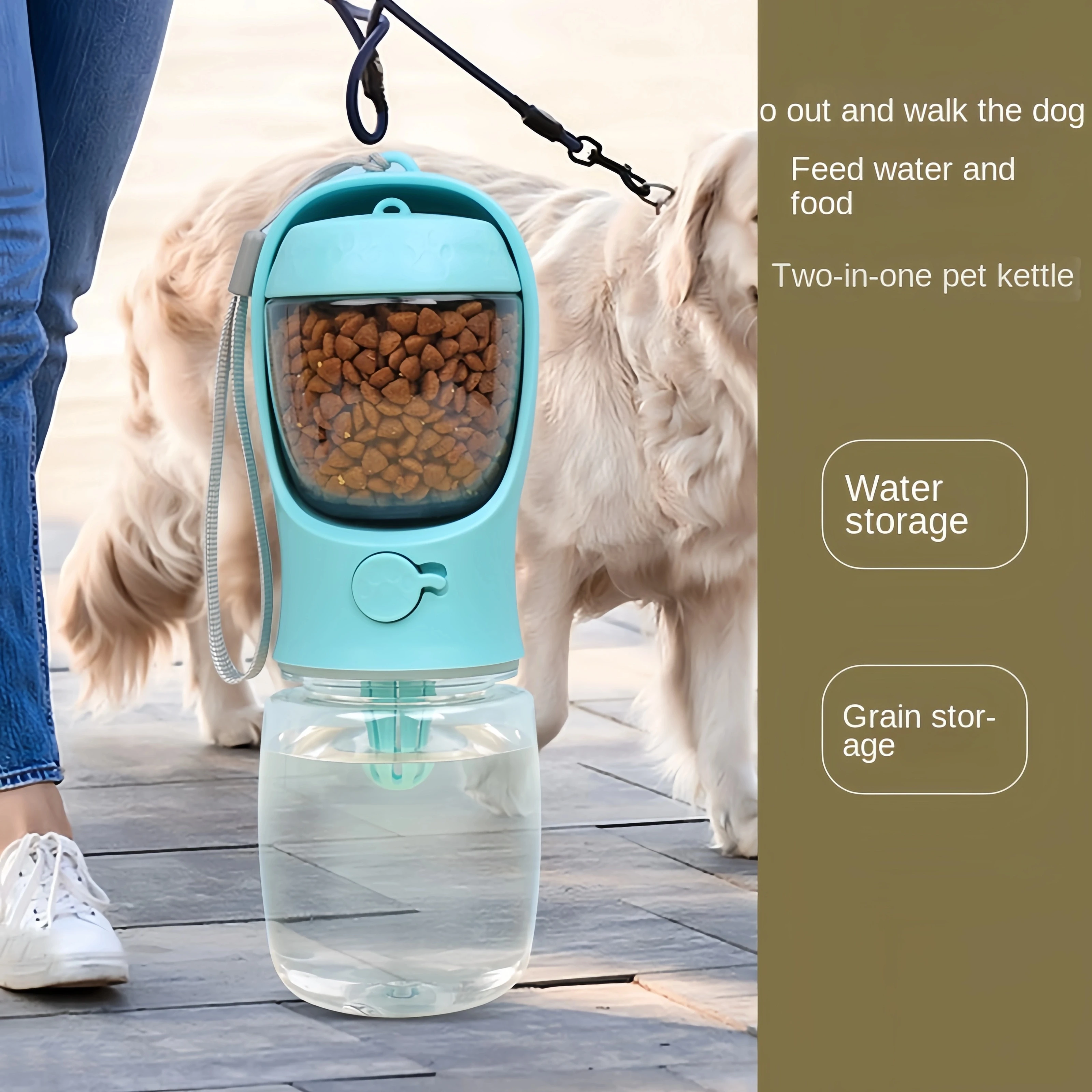 Portable Dog Cat Water Bottle with Storage Food and Water Container for Puppy Pets Dogs Feeder Bowl 1005008626184546