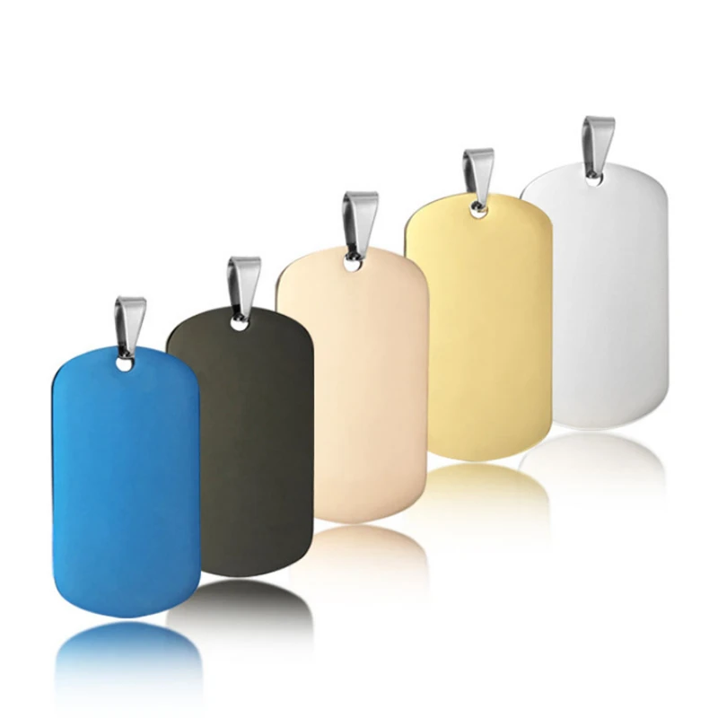 50Pcs/Lot Blank Dog Id Tags Stainless Steel Rectangle Pendants Military Soldier Card Jewelry Making 1005008626191830