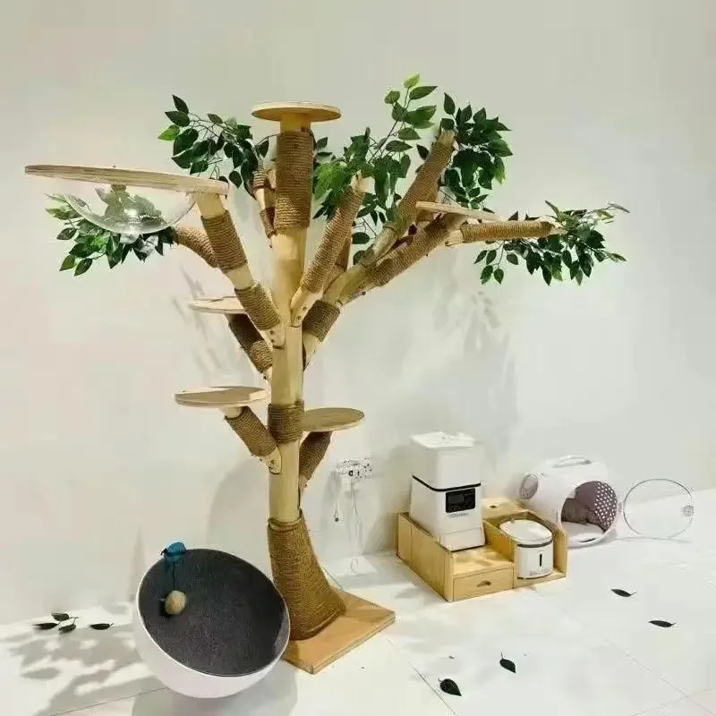 Super Large Wooden Multi-Level Unique Design Luxury Wooden Cat House Climbing Frame Tree 1005008641079884