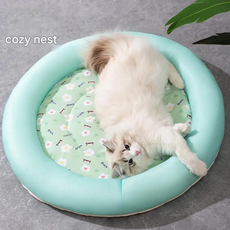 Summer Cooling Pet Bed Breathable Sleeping Mat Soft Cat Bed Sofa Cat Nest for Small Dog 1005008659036809