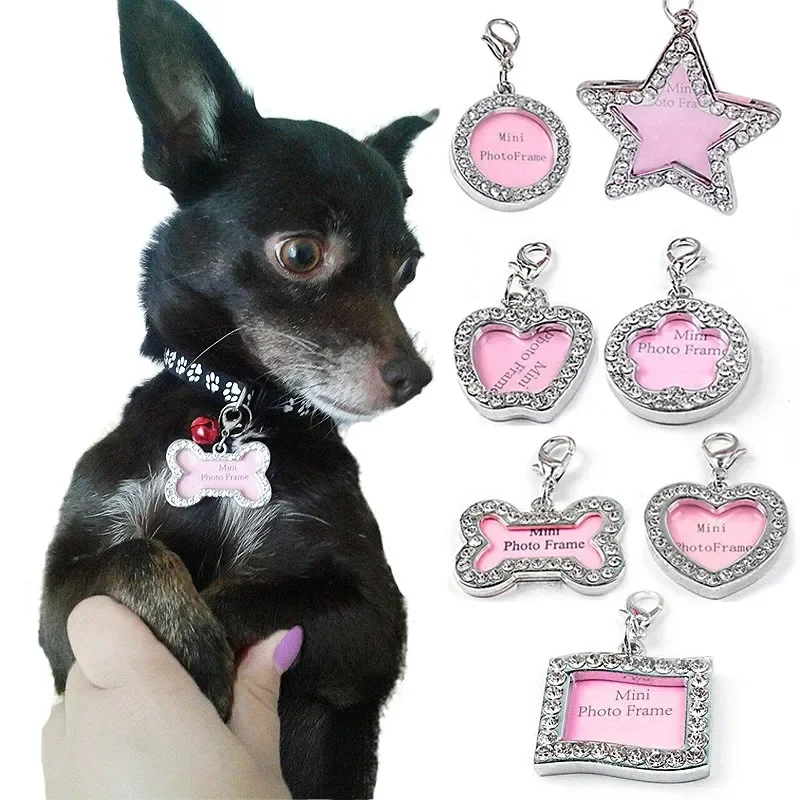 Silver Bone Dog Collar Pendant Necklace Decorated Pet Dog Information Board Hand Writing Tag Pet 1005008661623944