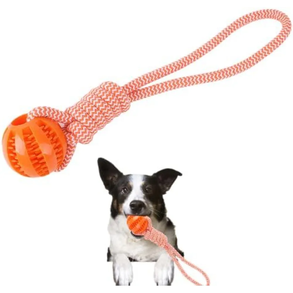 Dog Rope Ball Bite Resistance Training Ball with Rope Interesting Puzzle Teething Toy for Molar 1005008662073422