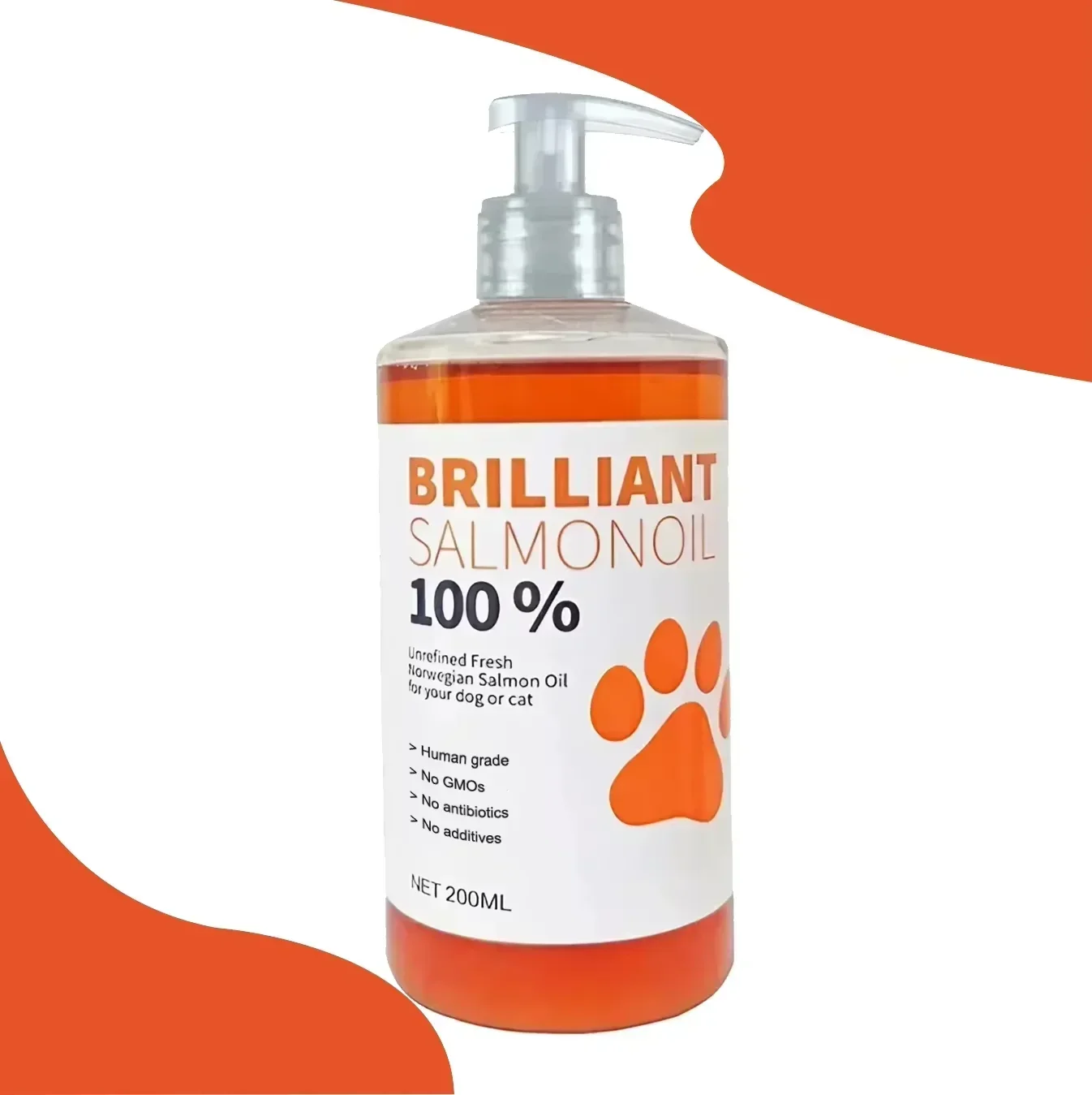 Brand 200ml PET BRILLIANT Pure SALMON OIL Natural No Chemical Treatment 21 Omega Fatty Acids 1005008678363364