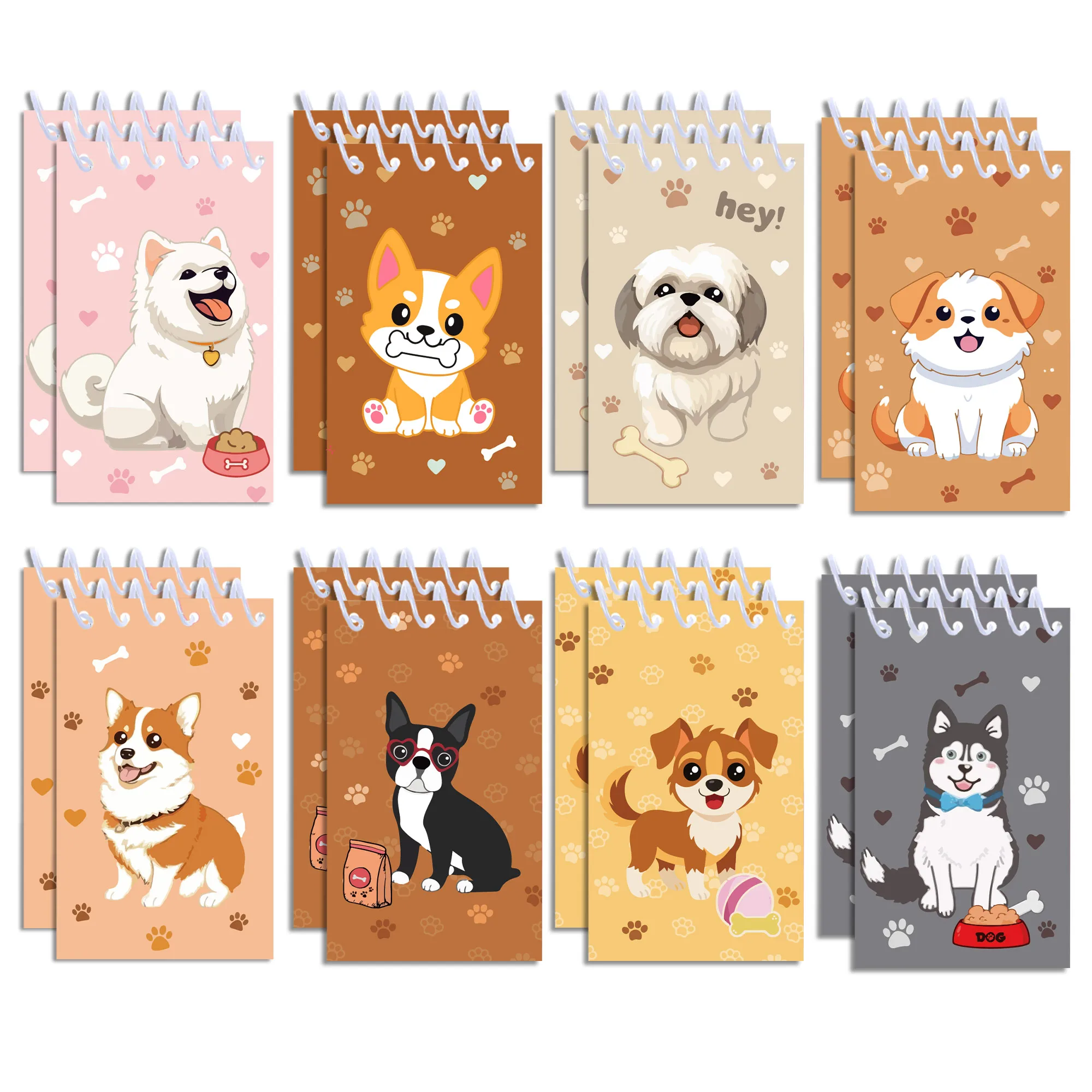 Pages Cartoon Cute Pet Dog Mini Spiral Pocket Notebooks Memo Pad Coil Booklet Notepads 1005008684140833