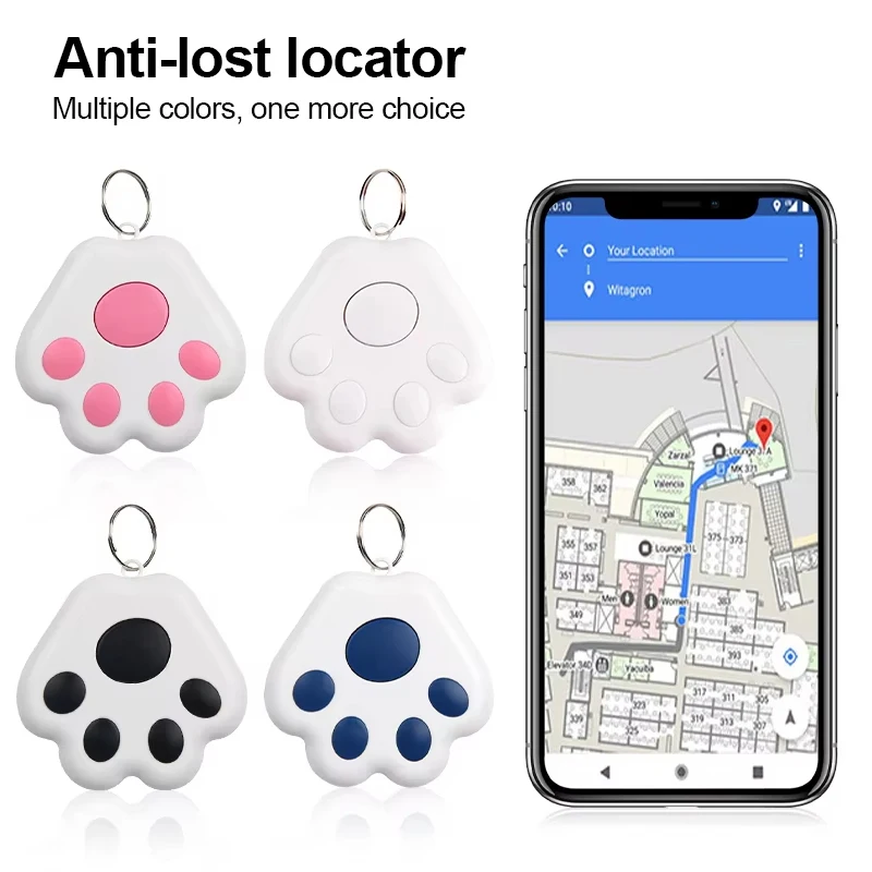 Pets Dog Cat Anti-Lost GPS Tracking Locator Mini Bluetooth Device Accessories Prevention Cat Paw 1005008687543700