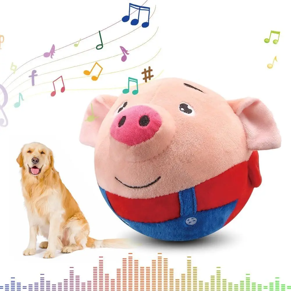Interactive Pig Plush Toys for Dog Pet Active Moving Squeaky Moving Dog Ball Toy USB Rechargeable 1005008688026777