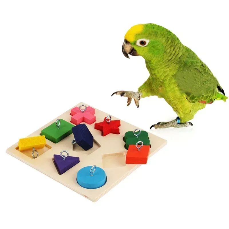 Bird Toys Parrot Educational Toys Parrot Interactive Training Toys Wooden Block Birds Puzzle Toy 1005008688255502