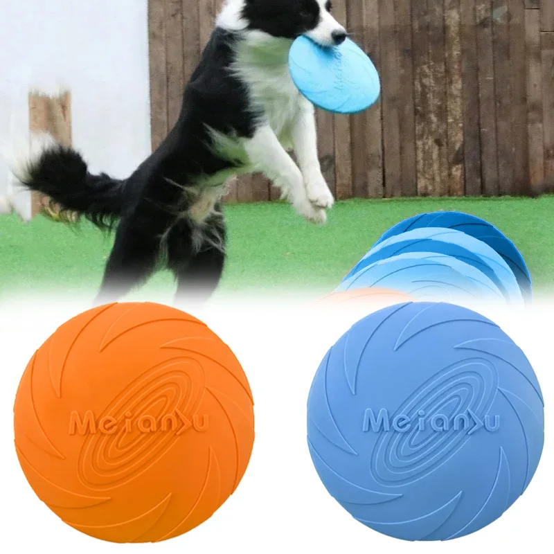 Multicolor Frisbeed Dog Toy 22cm Silicone Flying Disc Chew Resistant for Puppy Adult Dogs Outdoor 1005008690446925