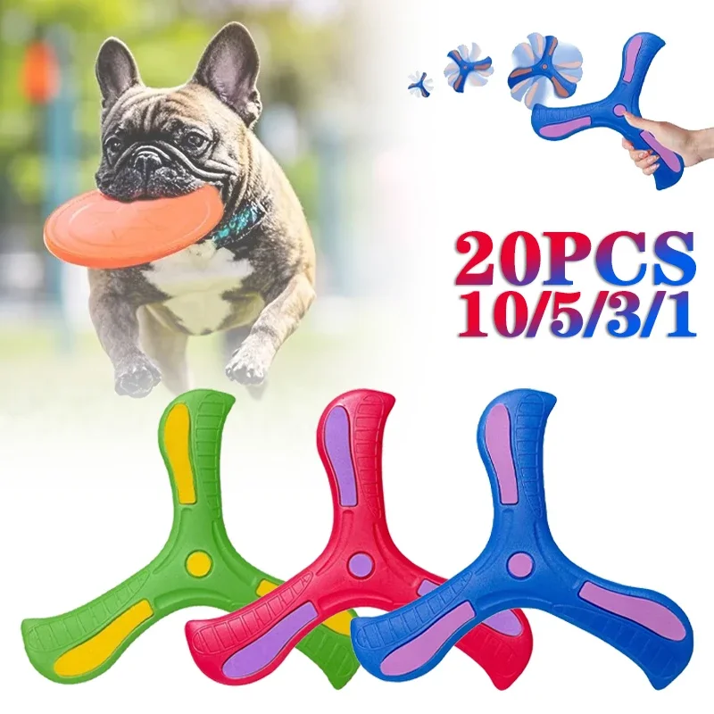 20PCS Dog Pet Disc Toys Outdoor Triangle Boomerang Toys Flying Disc Family Pet Interactive 1005008694449909