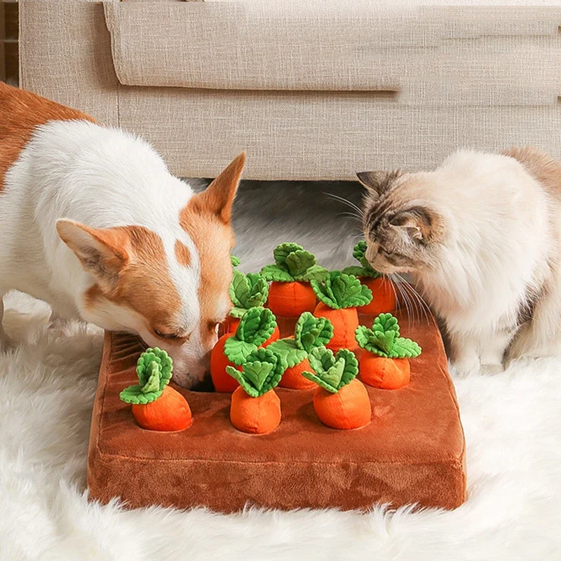 Dog Toys Snuffle Mat for Pet Plush Carrot Toy Mat Innovative Plush Vegetable Field Pull Radish 1005008715561432