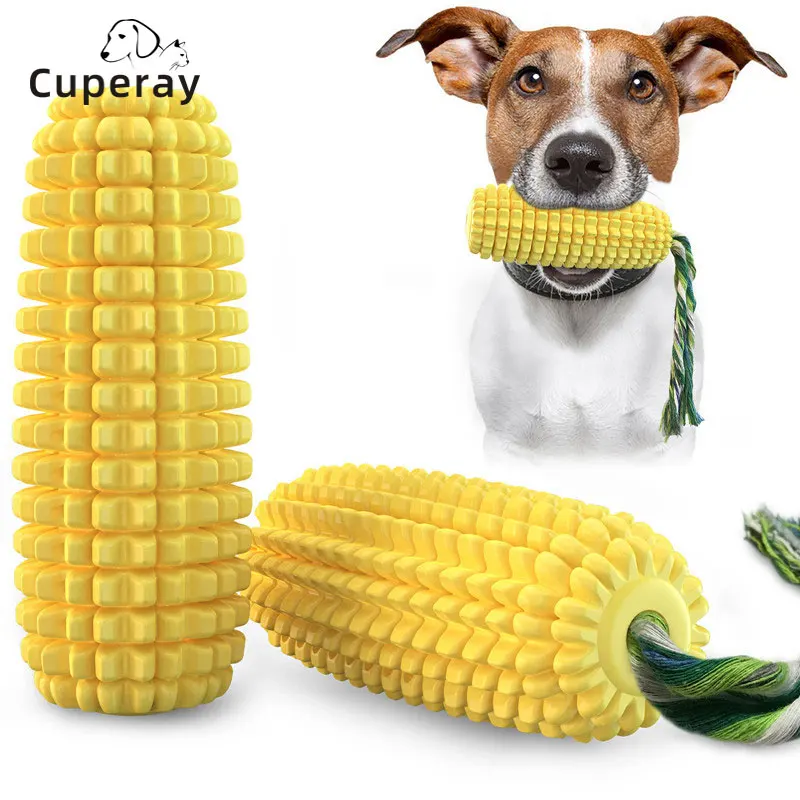 Puppy Pet Play Sound Chew Toys Corn Shape Dogs Cats Cleaning Teeth Cotton Rope Pets Supplies TPR 1005008721676336