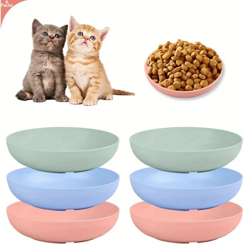 Whisker Fatigue Cat Bowl Shallow Cat Food Dish Wide Anti-Vomiting Cat Feeder Whisker Stres For (6PCS) 1005008722188345