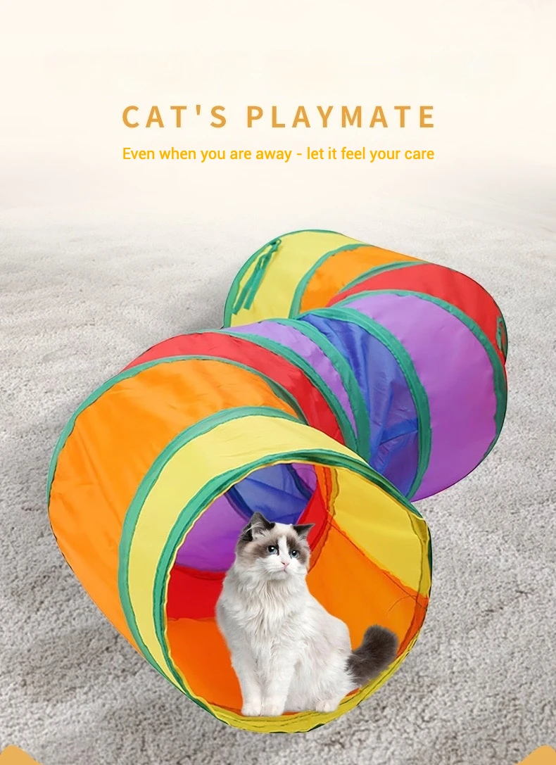 Cat Tunnel Rainbow Interactive Collapsible Play Tube Y Shape S Shape Portable Foldable Kitten Toy 1005008723283468