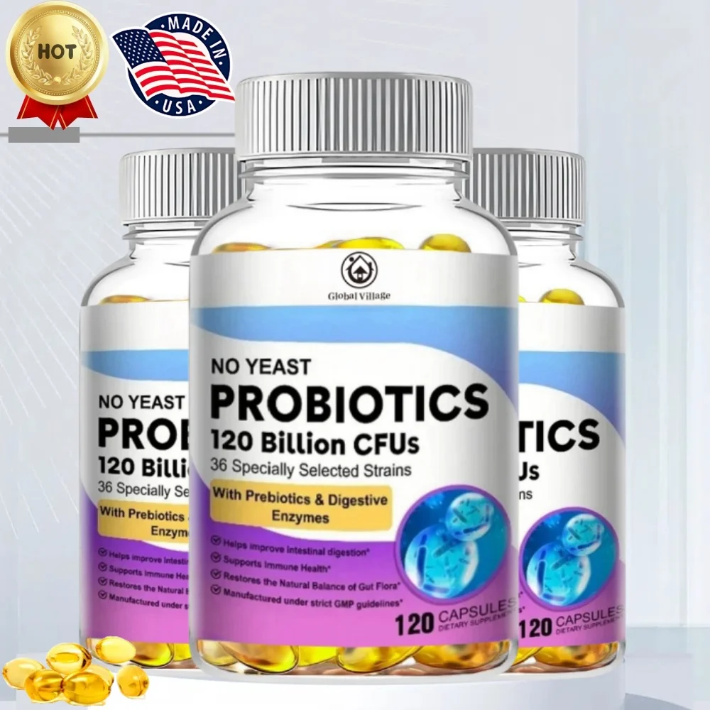 Probiotics 120 Billion Cfu 36 Strain Contains Prebiotics and Digestive Enzymes 1005008724205043